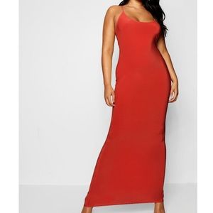 PLUS SLINKY STRAPPY MAXI DRESS